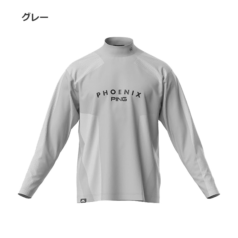 即納】PING ピンゴルフ メンズ 長袖 モックネックシャツ メッシュジャ