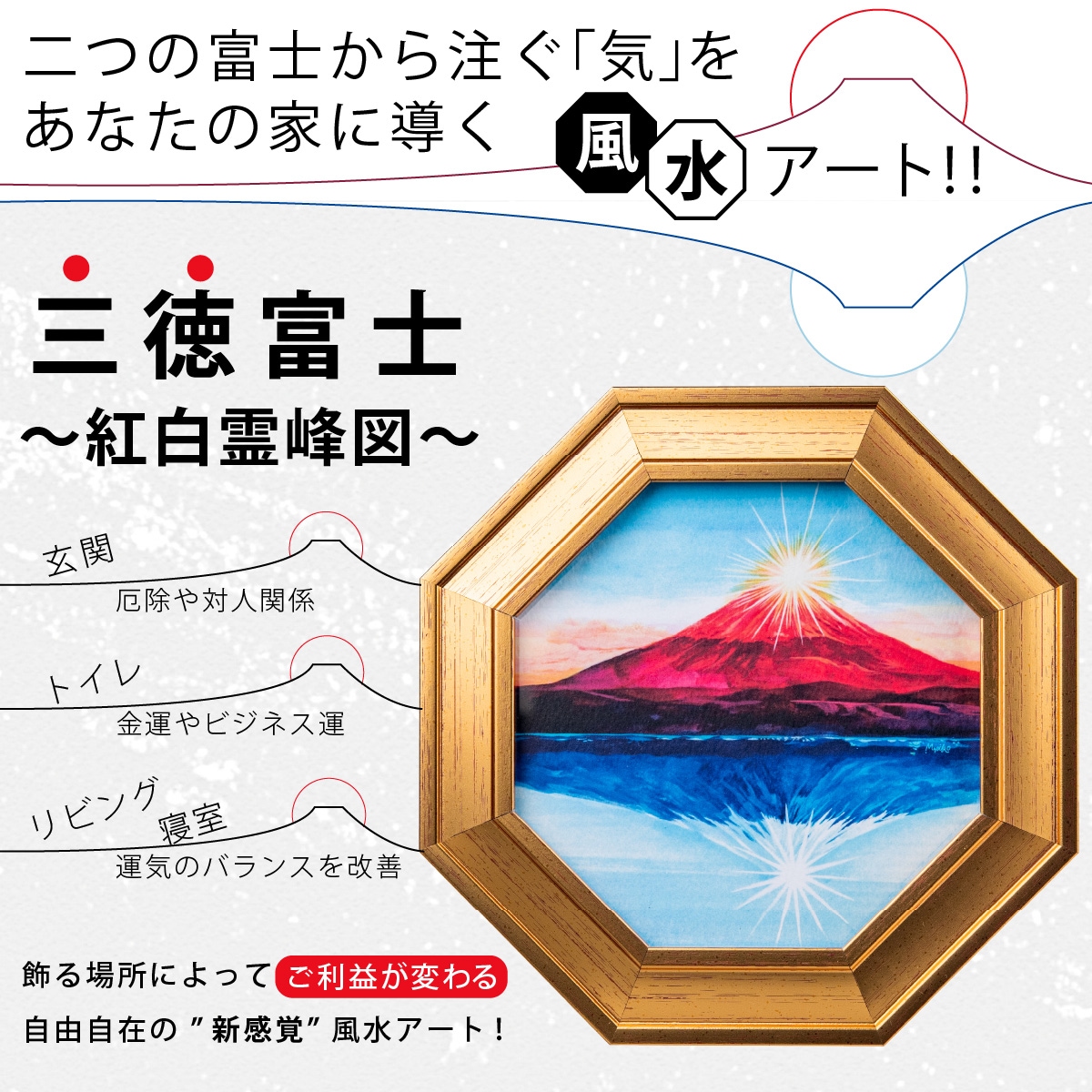 縁起が良いと言われる富士山の絵を飾って大開運