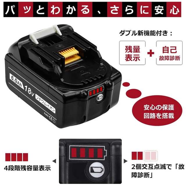 大得価新品マキタ　バッテリー　充電器　セット　18v 6A アンペア その他