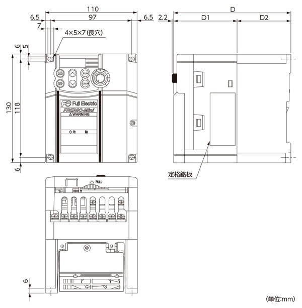 富士電機インバータFRN1.5C2S-2J ×4台 FRN1.5C2S-2J コンパクト形インバータ FRENIC-Mini(C2)シリーズ