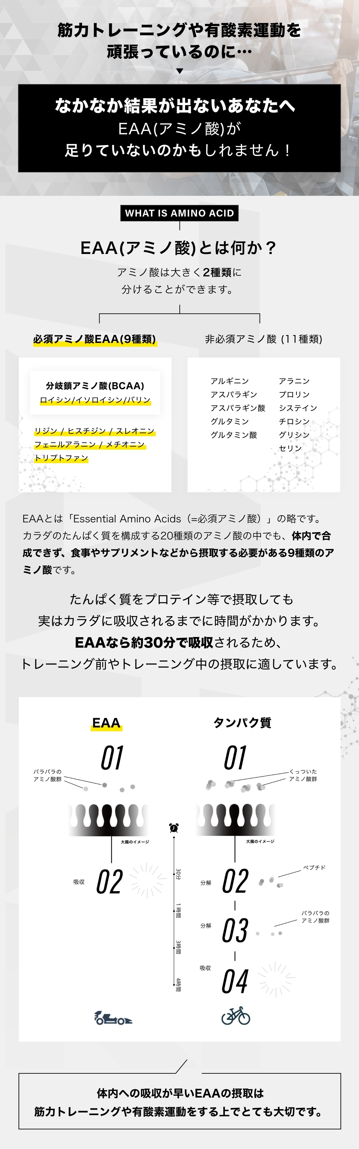EAAとは9種類の必須アミノ酸