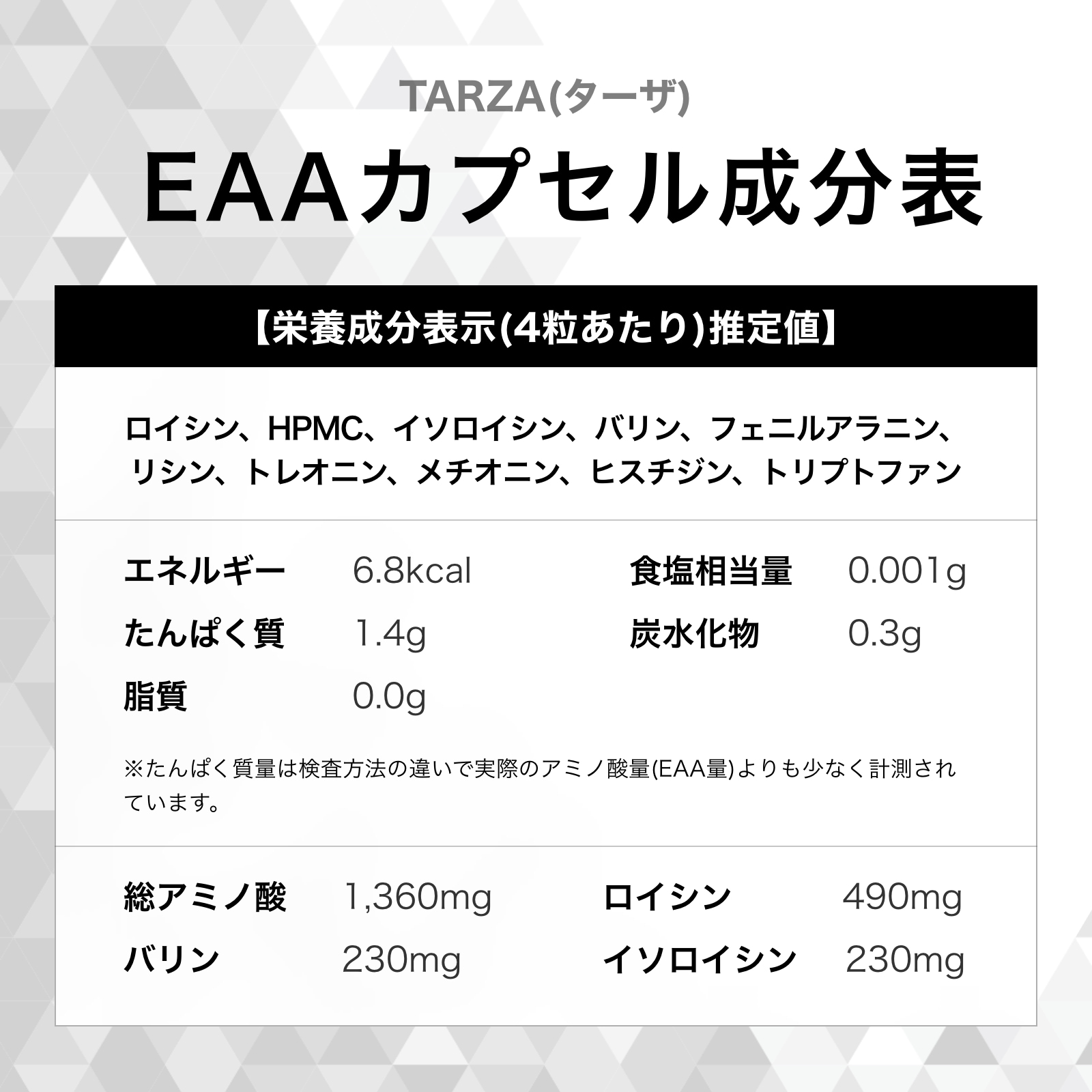 tarzaeaaカプセル成分表