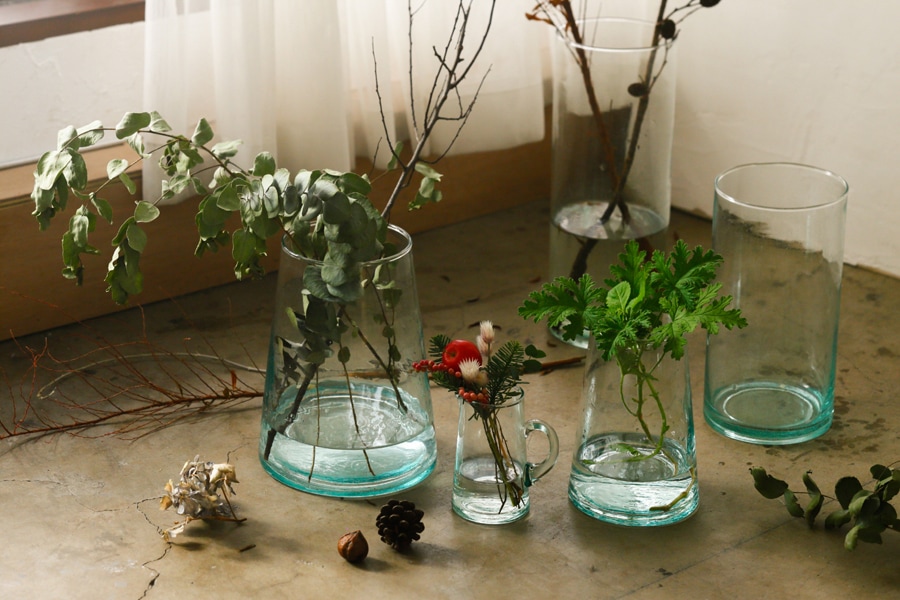 モロッコガラス フラワーベース 花器