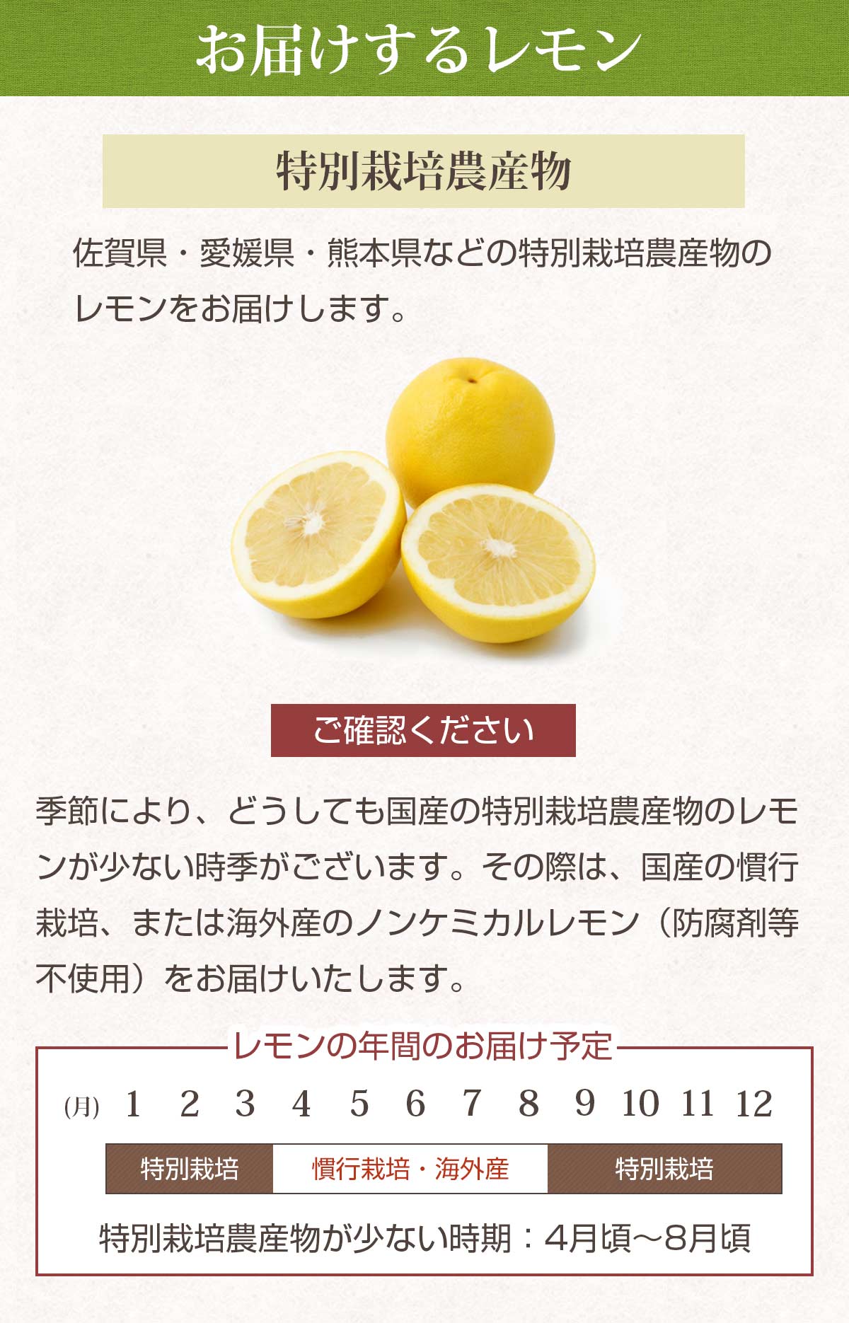 特別栽培農産物レモン
