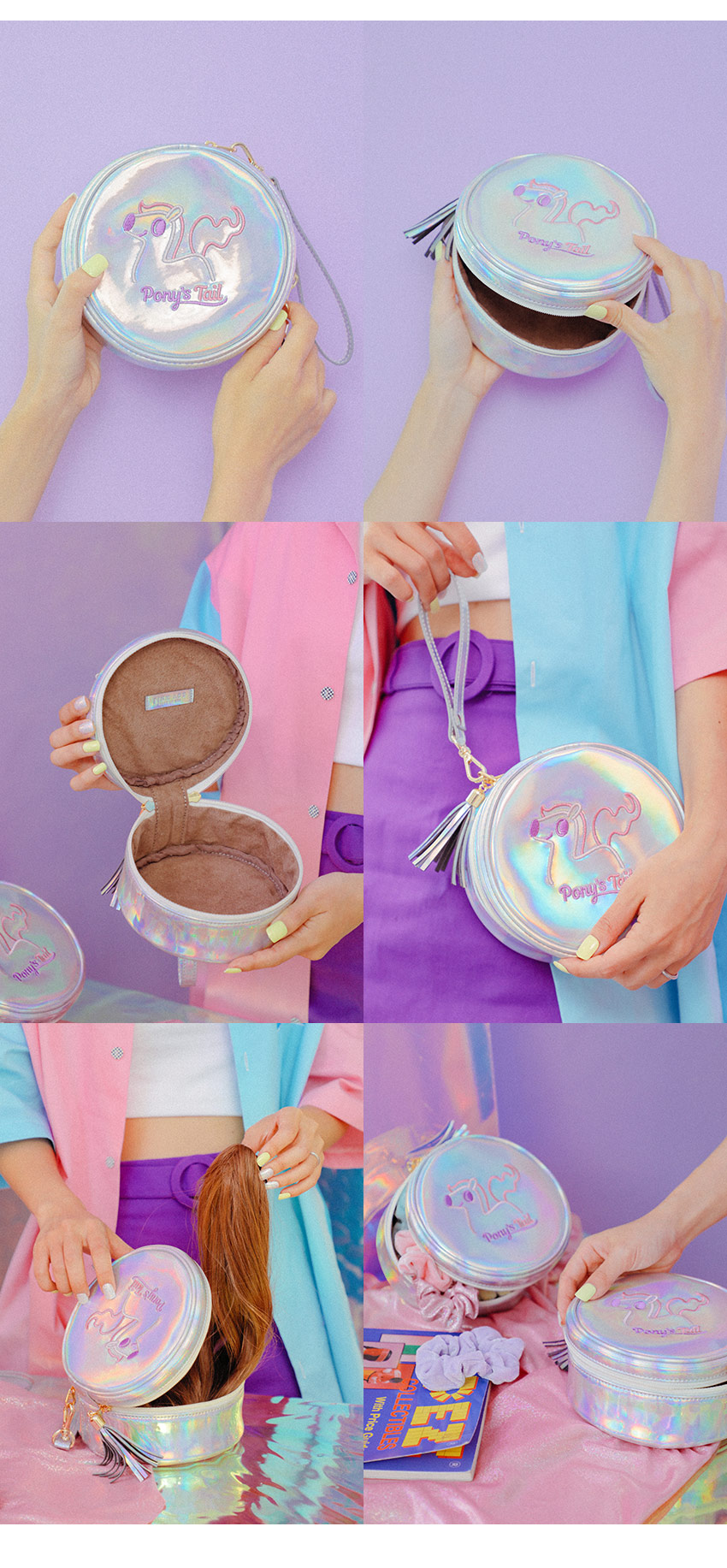 Ponys Tail] トラベルポーチ & ウィッグ保管ケース