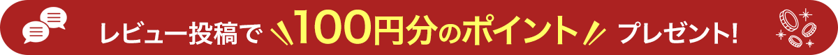 レビュー投稿で100円分のポイントプレゼント!