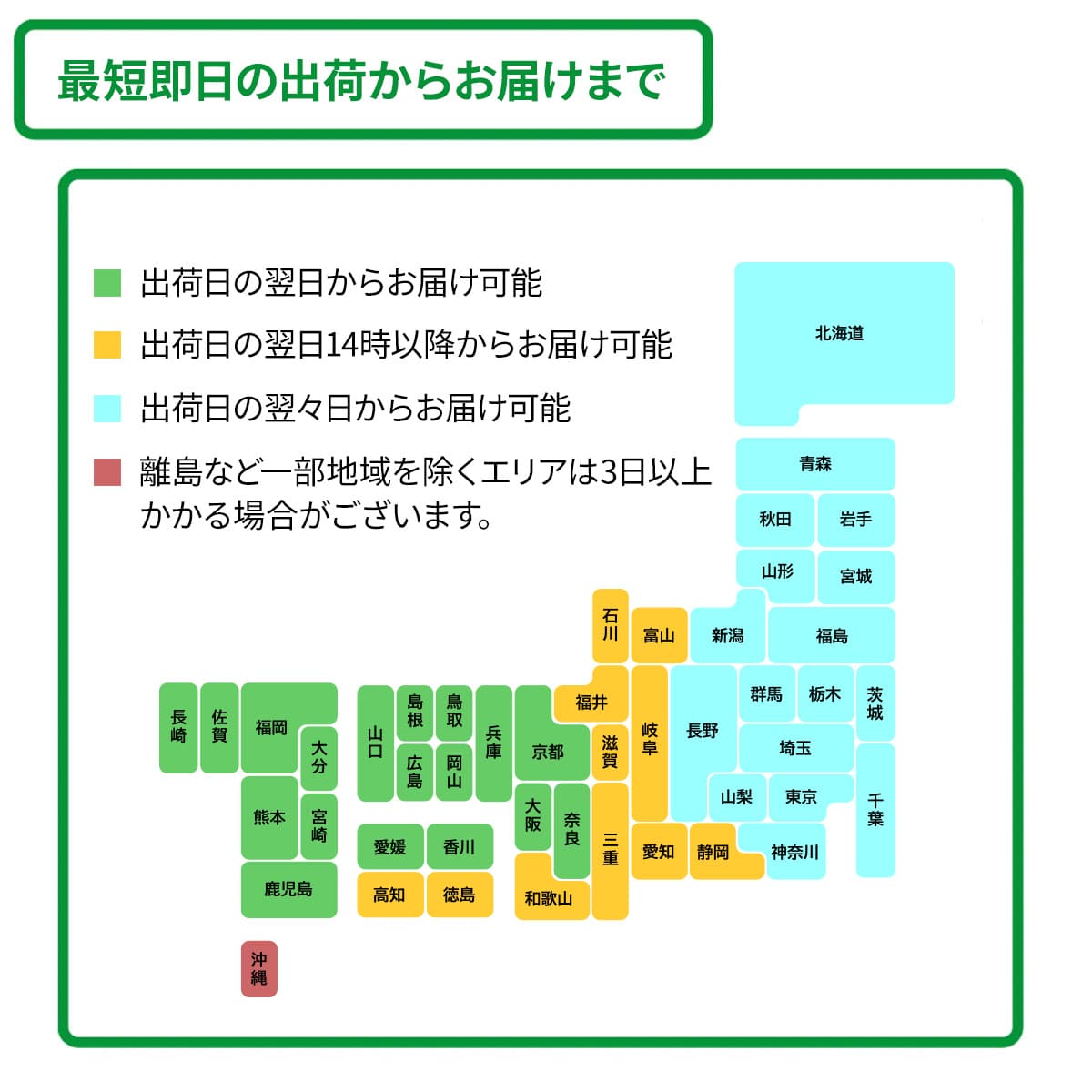 最短即日出荷からお届けまで