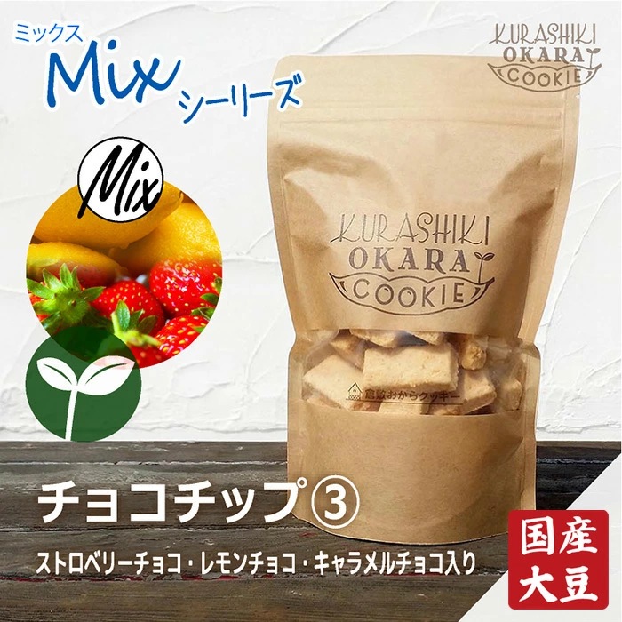 チョコチップ3種(ストロベリーチョコ・レモンチョコ・キャラメル