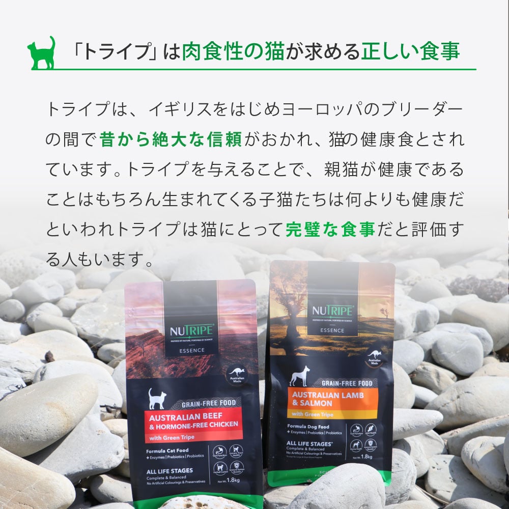 猫用 ニュートライプドライ ビーフ＆チキンwithグリーントライプ 200g