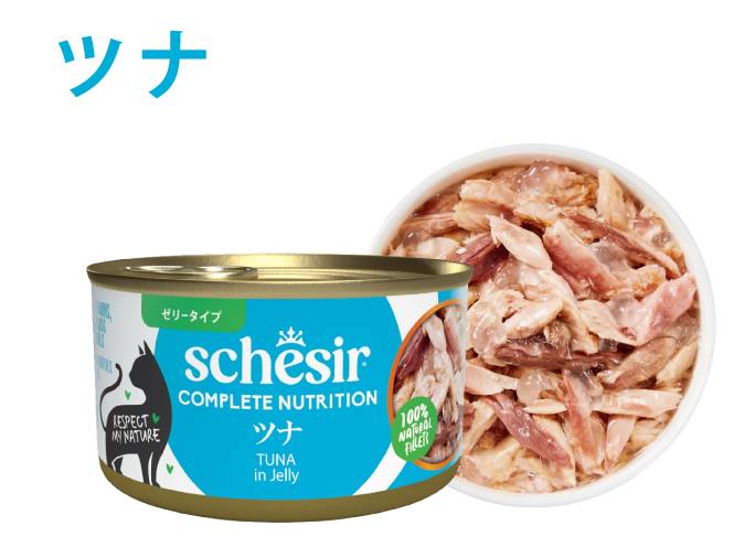 【42缶・即納】Schesir シシア ツナwithビーフ キャットフード Schesir（シシア）/キャット ツナwithエビ 85g 猫缶 ゼリータイプ 成猫