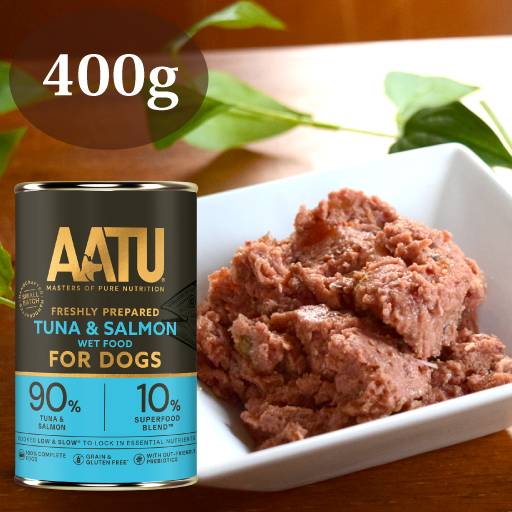 AATU（アートゥー） ツナ＆サーモン缶詰 400g｜ドッグフードの通販