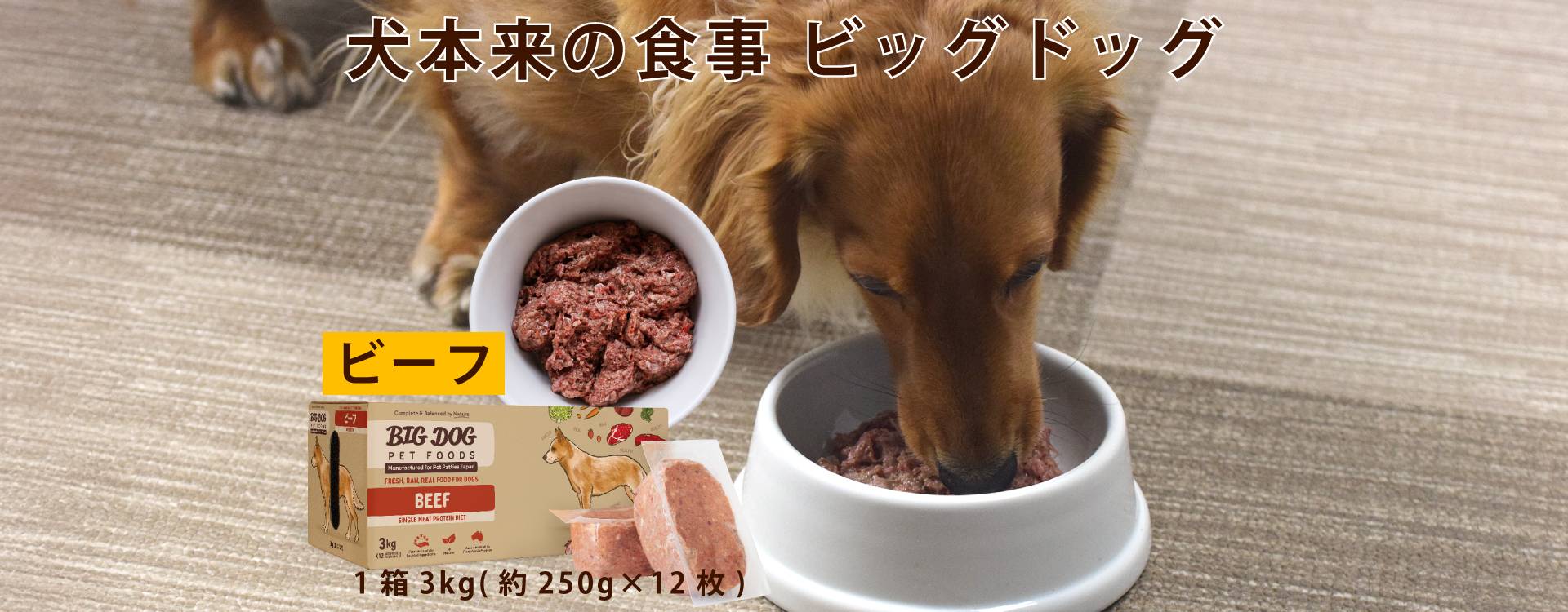 犬用生食 BIGDOG ビーフ 3kg｜ドックフードの通販・帝塚山ハウンドカム