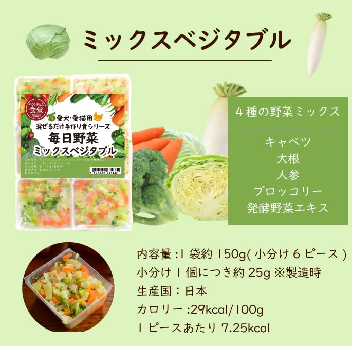 犬猫用　手作り食材｜冷凍カット野菜　毎日野菜｜ドックフードの通販・帝塚山ハウンドカム