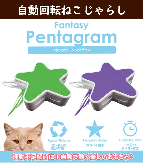 猫用おもちゃ ファンタジーペンタグラム 自動回転 猫じゃらし キャットフードの通販 帝塚山ハウンドカム