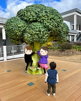 大きなブロッコリーの下で