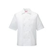 衿付きコックシャツ半袖[男女兼用][KAZEN製品]　401-4
