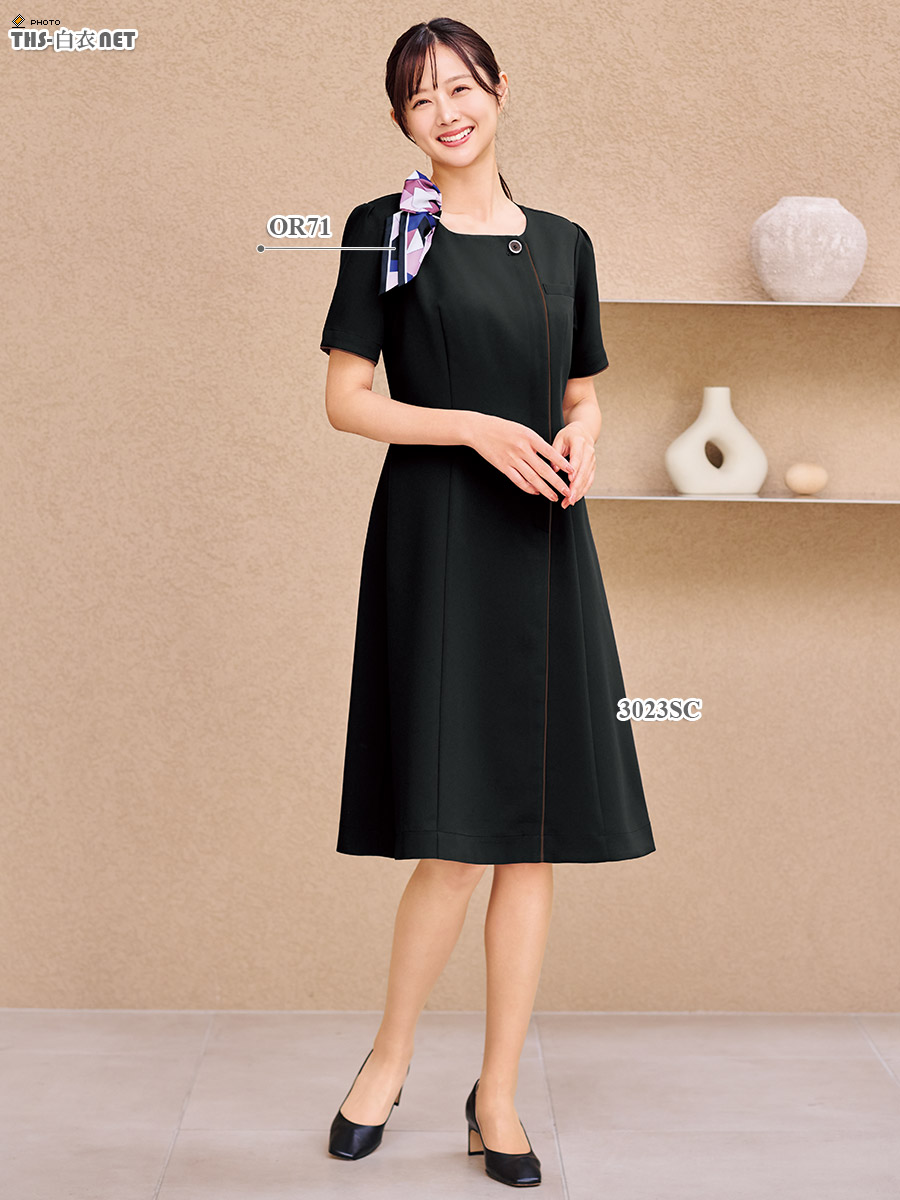 ワンピース半袖[フォーク製品] 3023SC｜THS-白衣通販・販売