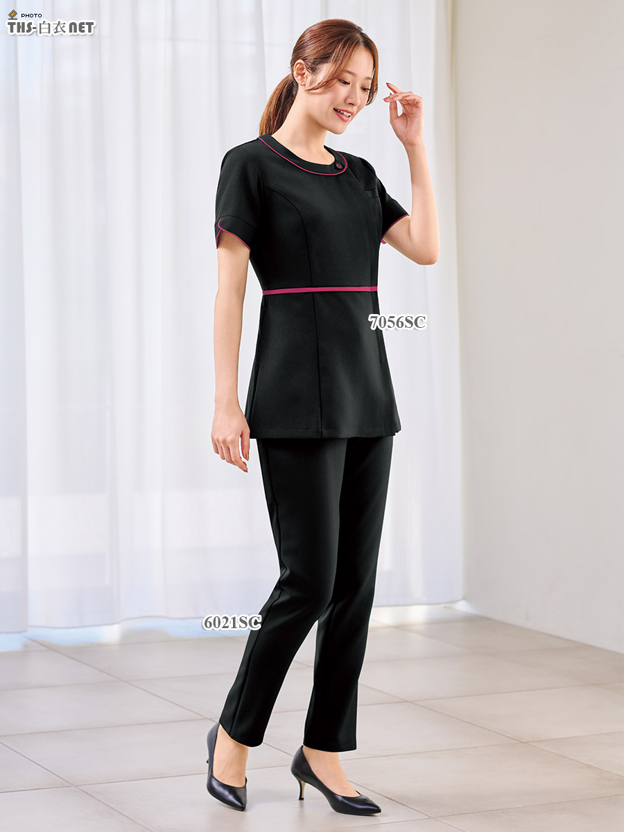 女子チュニック半袖[フォーク製品] 7056SC｜THS-白衣通販・販売