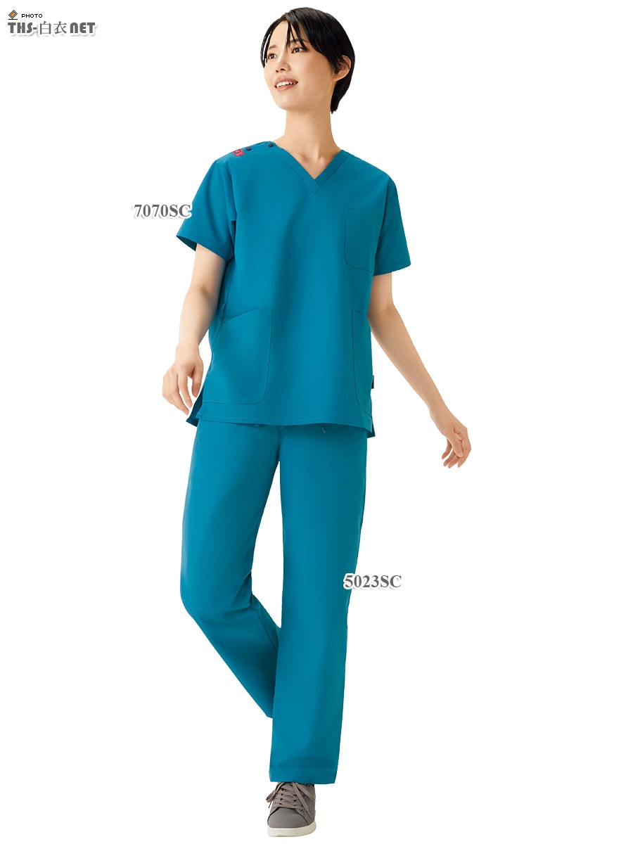 男女兼用スクラブ半袖[フォーク製品] 7070SC｜THS-白衣通販・販売