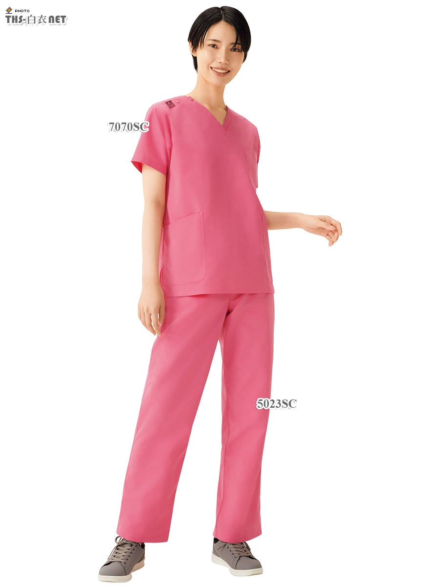 男女兼用スクラブ半袖[フォーク製品] 7070SC｜THS-白衣通販・販売