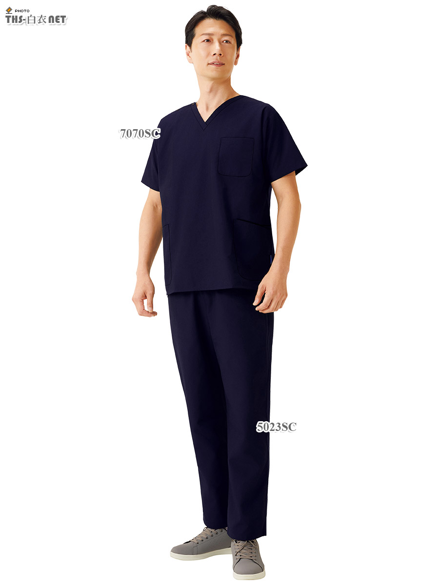 男女兼用スクラブ半袖[フォーク製品] 7070SC｜THS-白衣通販・販売