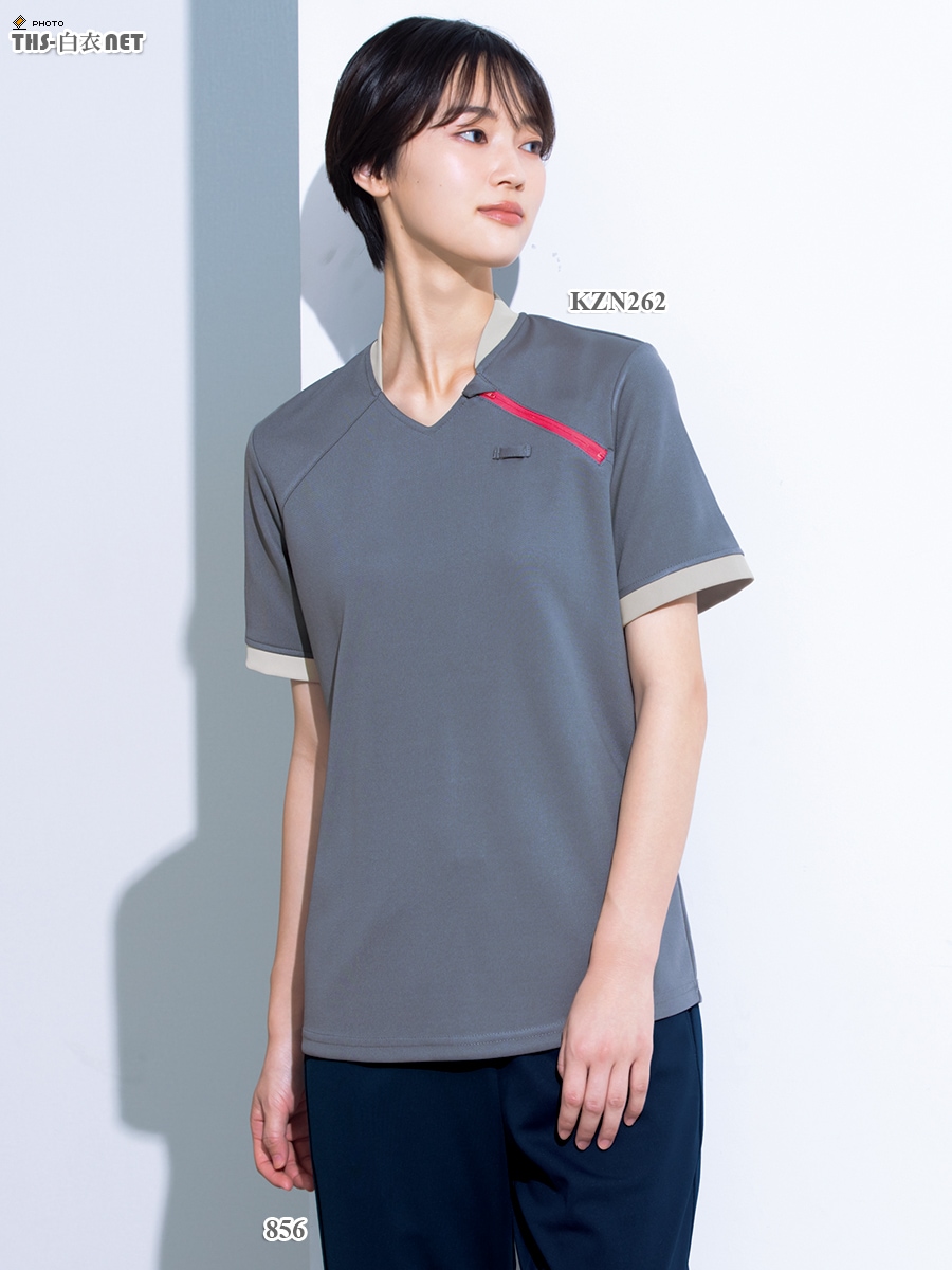 男女兼用楽ポロ半袖[KAZEN製品] KZN262｜THS-白衣通販・販売