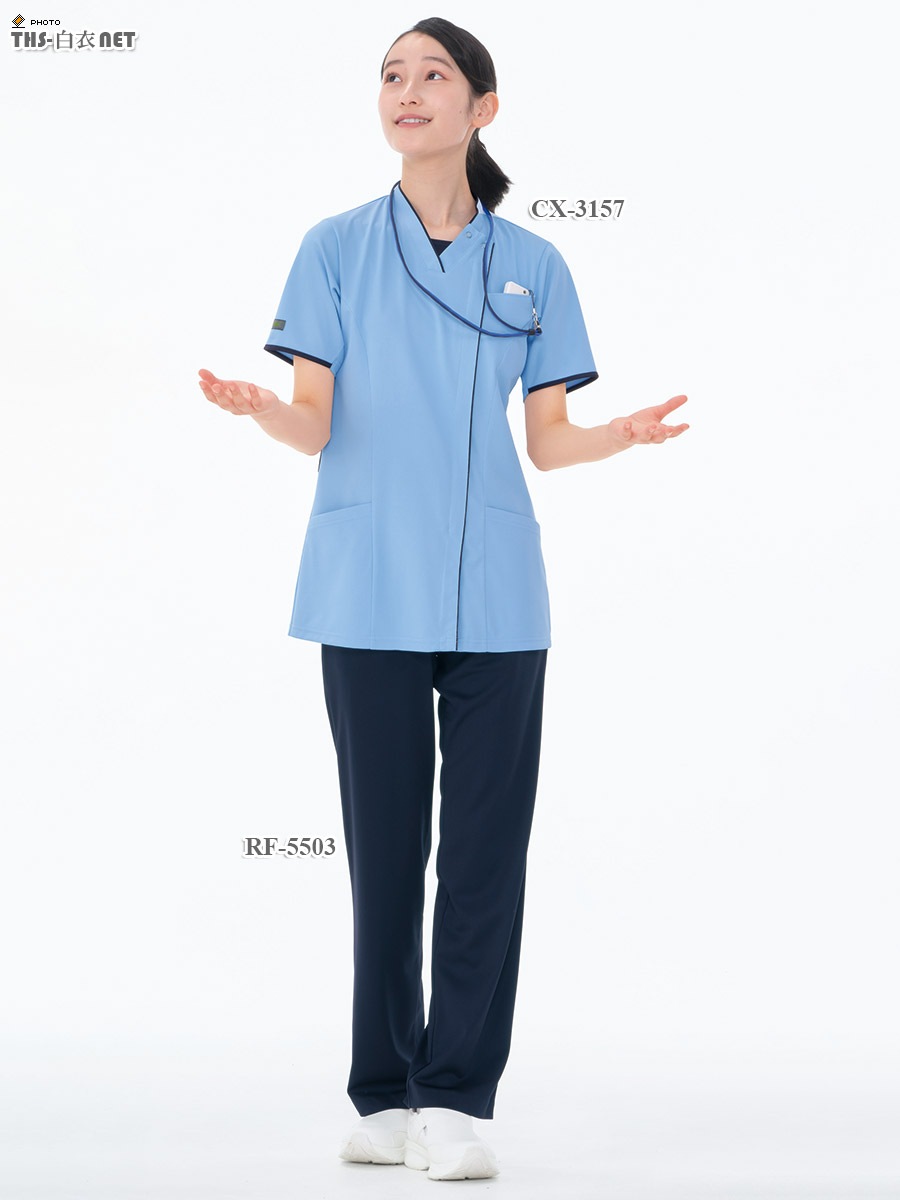 男女兼用ニットシャツ半袖[ナガイレーベン製品] CX-3157｜THS-白衣通販