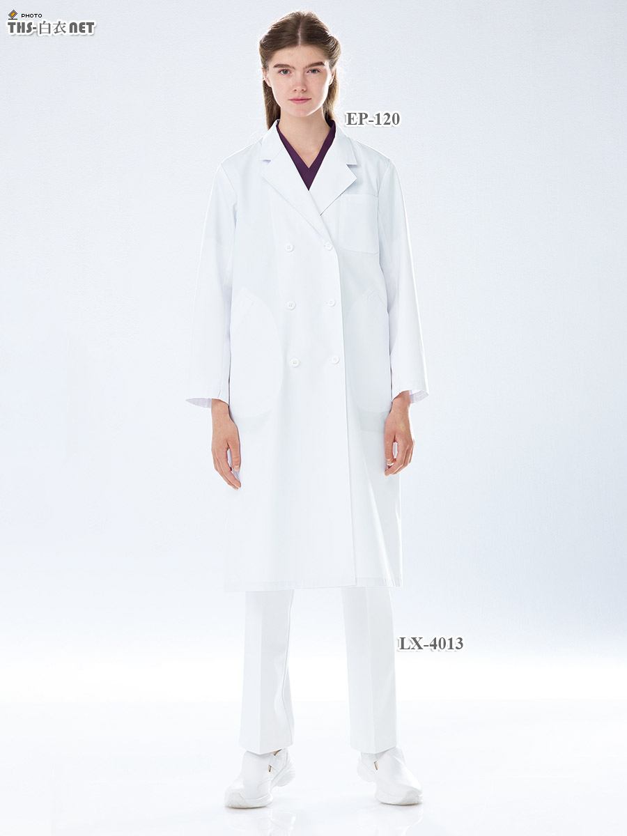 エミット女子白衣ダブル診察衣長袖[ナガイレーベン製品] EP-120｜THS