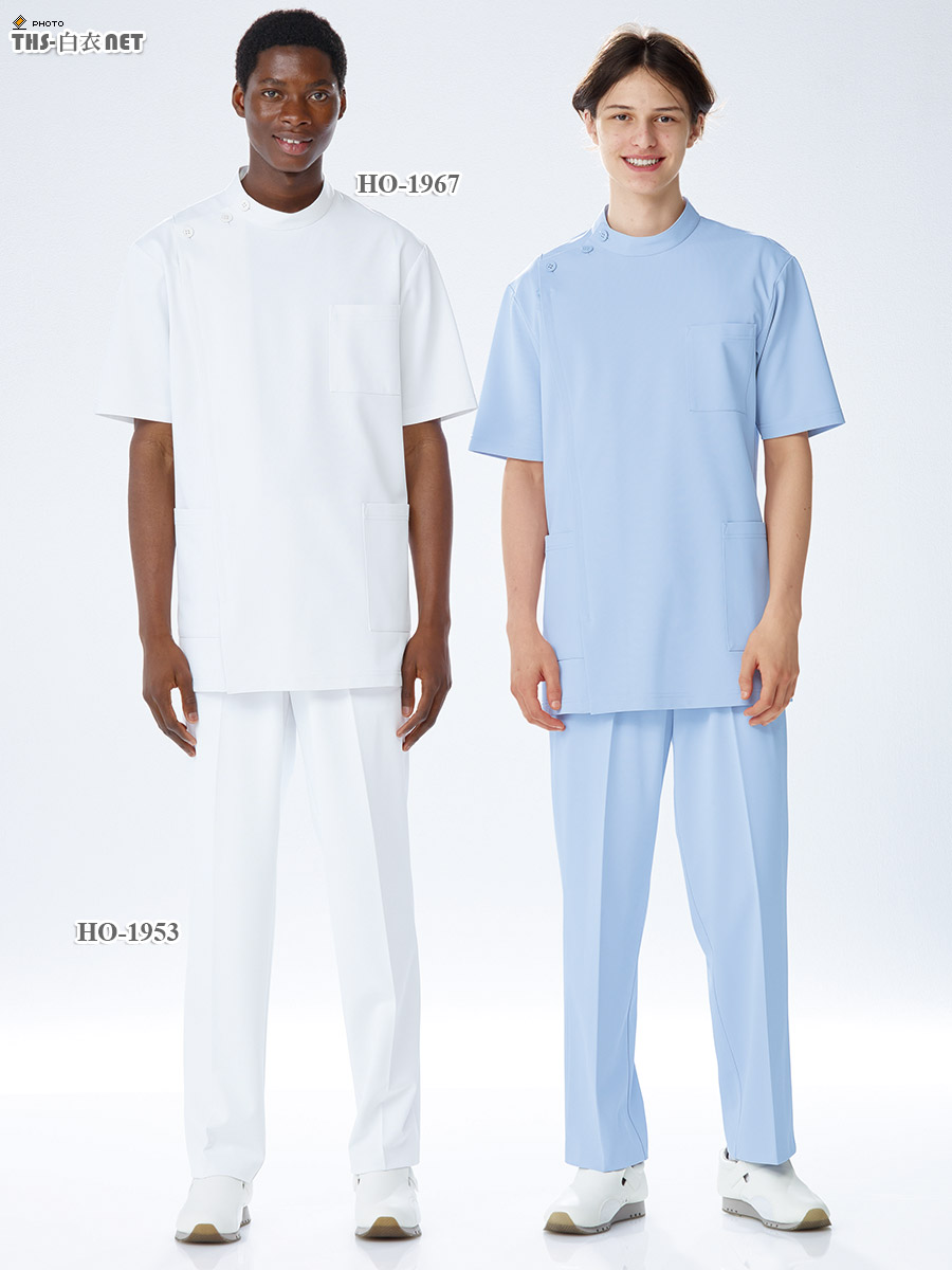 ホスパースタット男子横掛半袖[ナガイレーベン製品] HO-1967｜THS-白衣