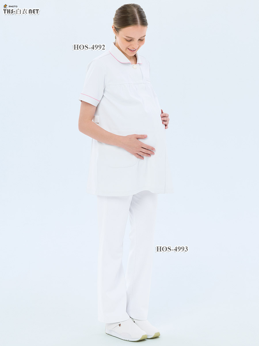 マタニティチュニック半袖[ナガイレーベン製品] HOS-4992｜THS-白衣