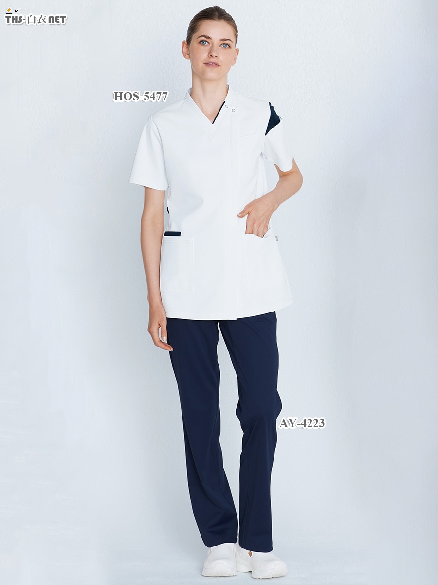 男女兼用スクラブ半袖[ナガイレーベン製品] HOS-5477｜THS-白衣通販・販売