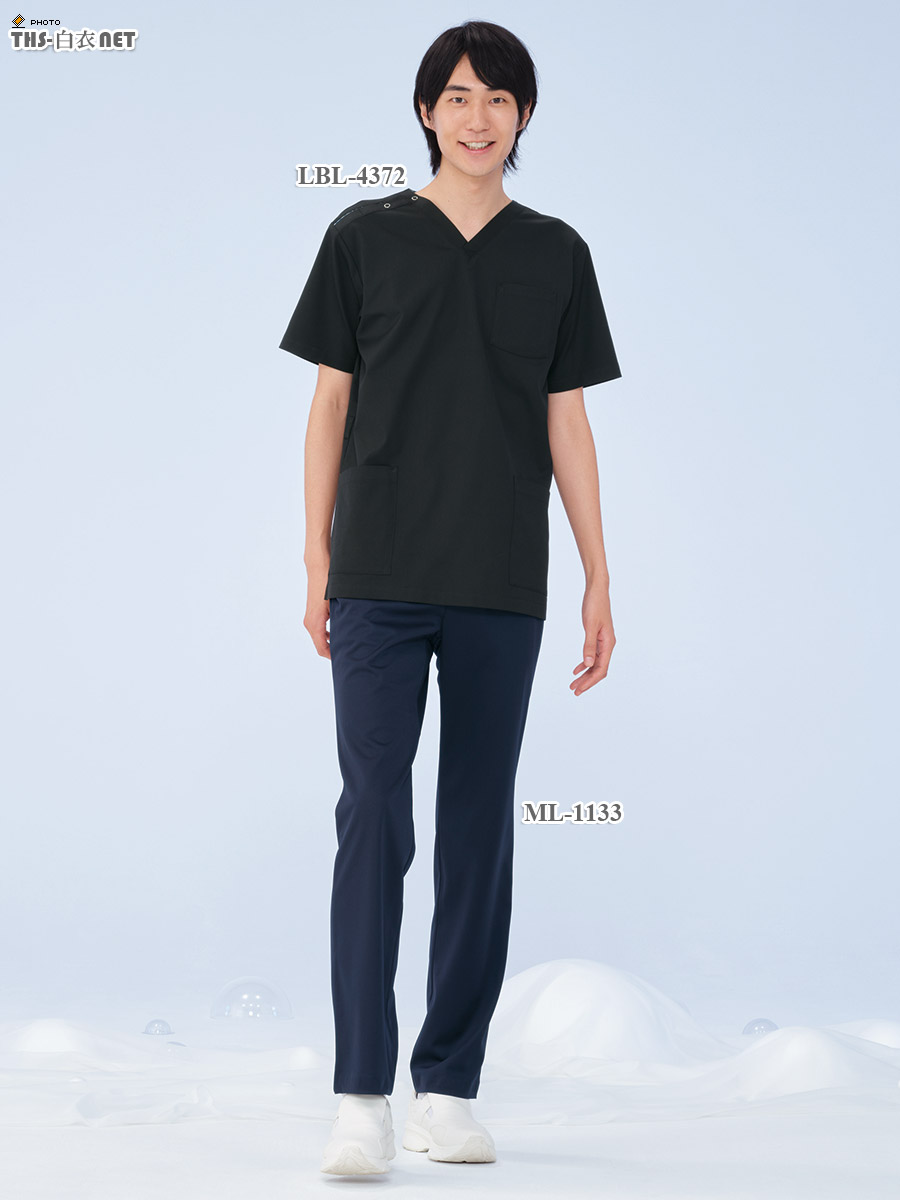 リバティフラワープリント男女兼用スクラブ半袖[ナガイレーベン製品