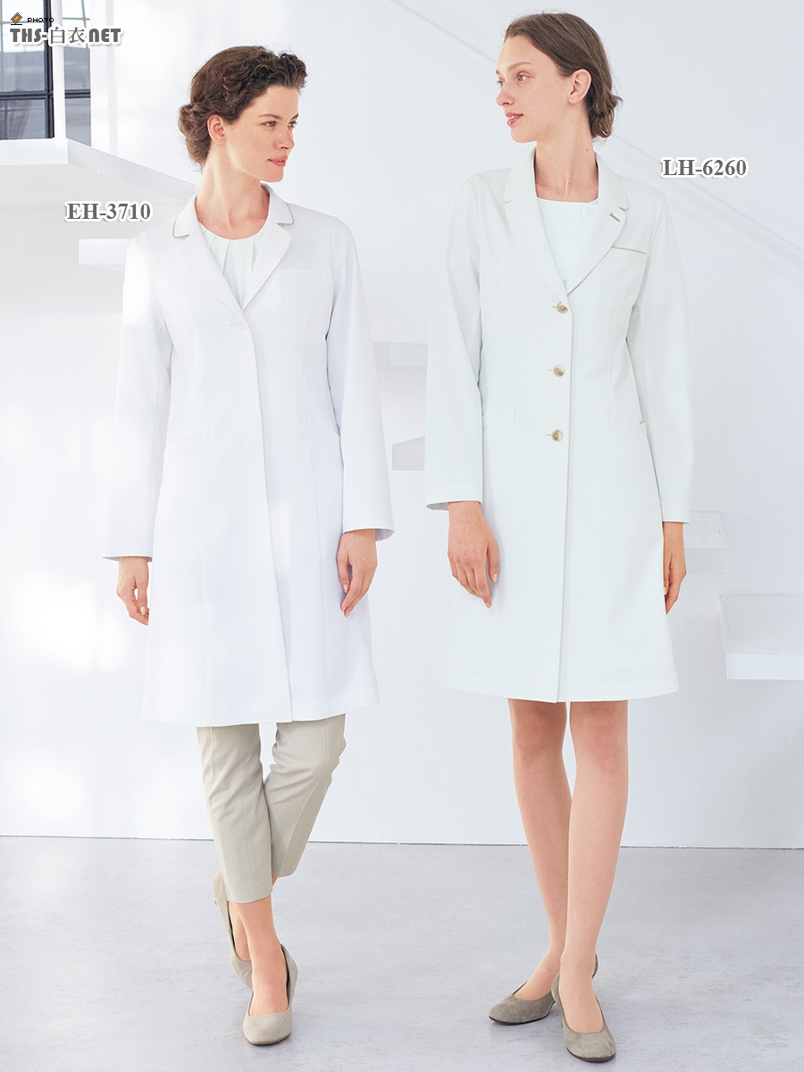 女子白衣シングルドクターコート長袖[ナガイレーベン製品] LH-6260｜THS-白衣通販・販売