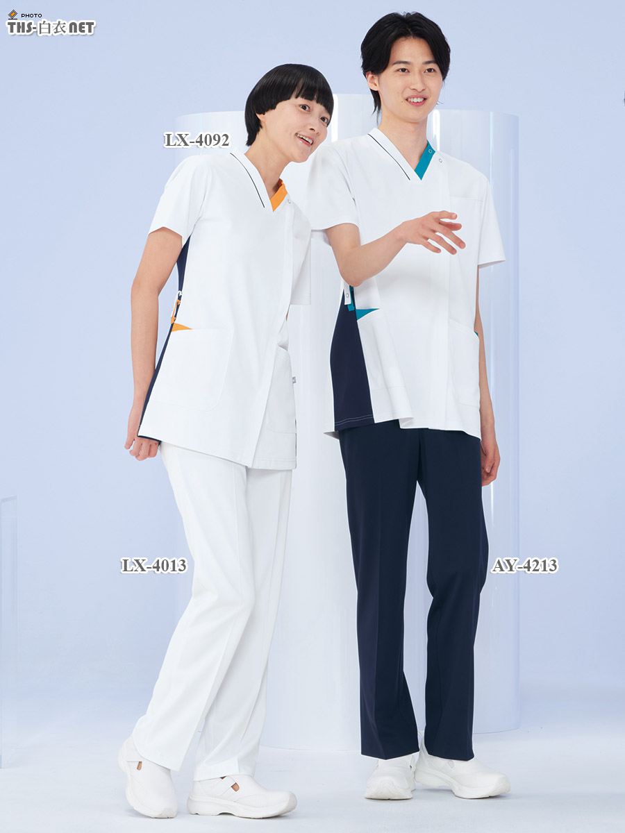 男女兼用スクラブ半袖[ナガイレーベン製品] LX-4092｜THS-白衣通販・販売