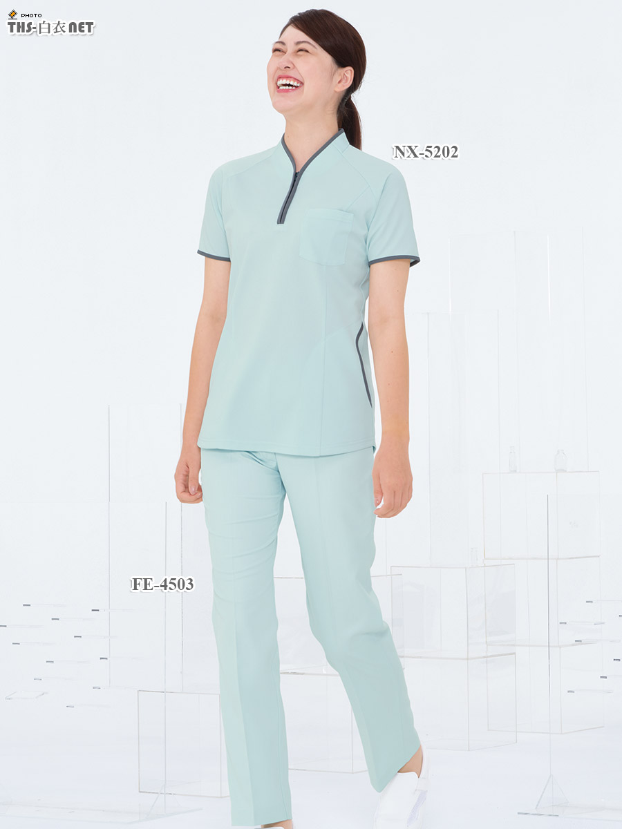 ヘルスヘルパー男女兼用ニットシャツ半袖[ナガイレーベン製品] NX-5202