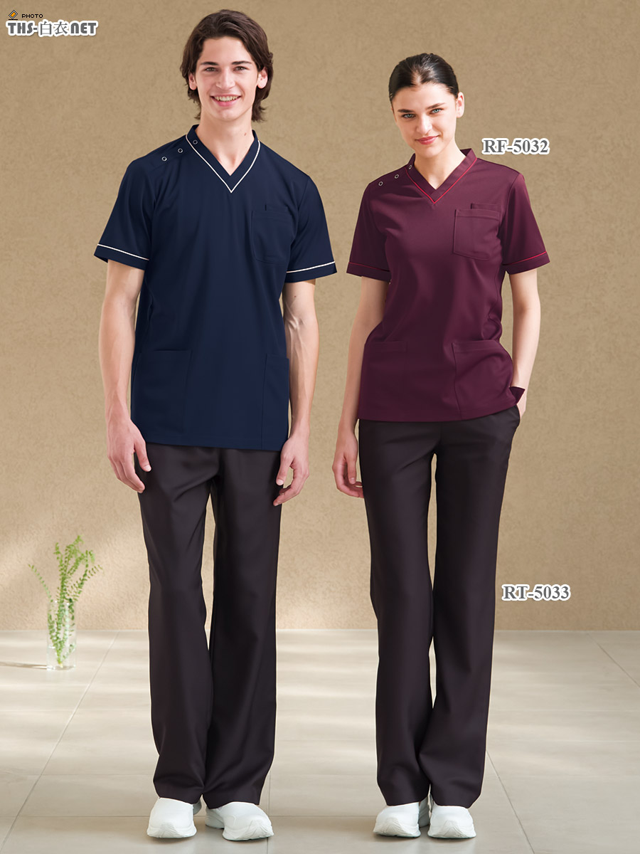 男女兼用スクラブ半袖[ナガイレーベン製品] RF-5032｜THS-白衣通販・販売