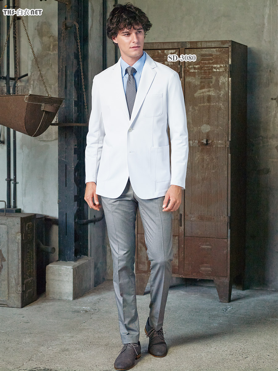 男子白衣テーラードジャケット長袖[ナガイレーベン製品] SD-3080｜THS-白衣通販・販売