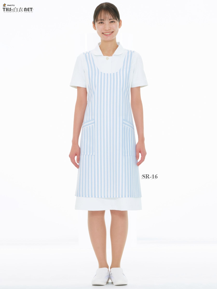 エミット女子ストライプエプロン[ナガイレーベン製品] SR-16｜THS-白衣