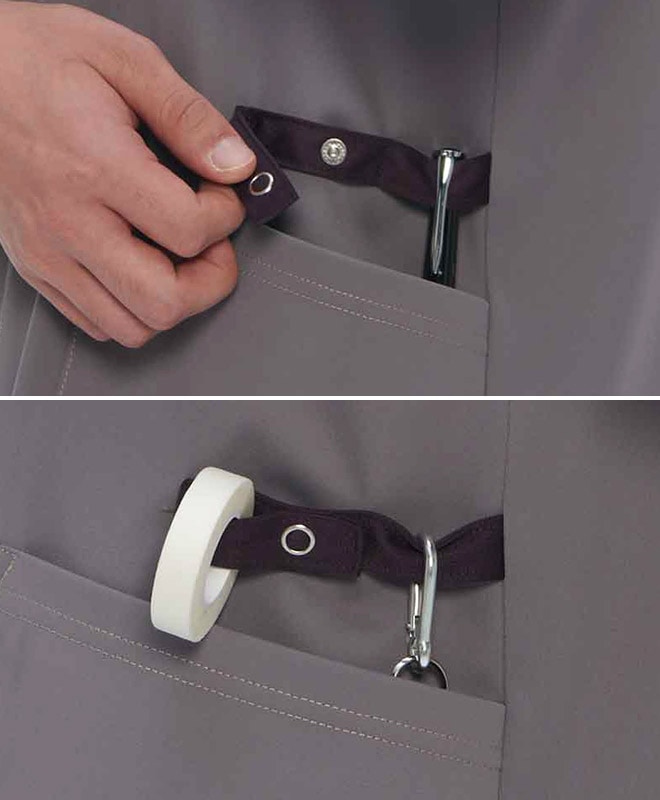 駆血帯などをホールドするダブルループ付き