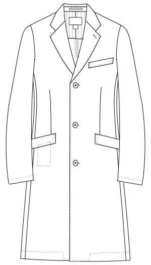 男子白衣シングルドクターコート長袖[ナガイレーベン製品]　SD-3000