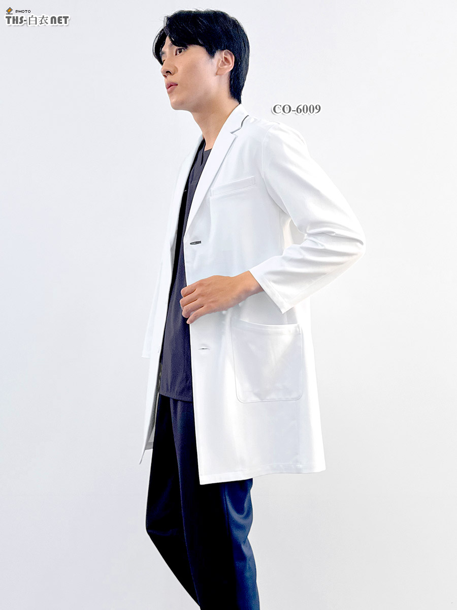メンズ白衣ショートドクターコート長袖[オンワード製品] CO-6009｜THS