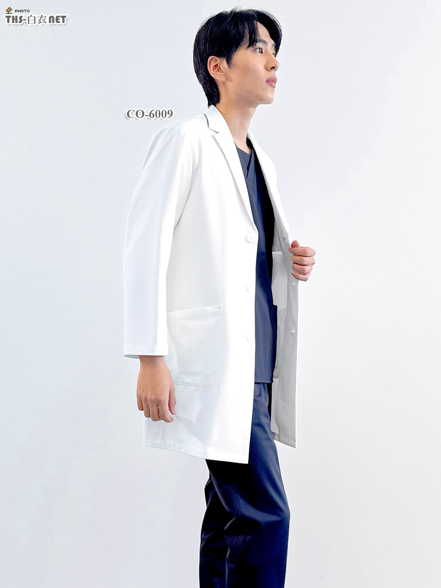 メンズ白衣ショートドクターコート長袖[オンワード製品] CO-6009｜THS