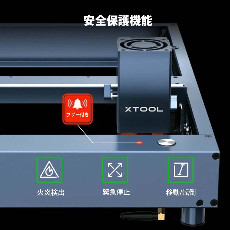 XTOOL レーザー彫刻機 D1 Pro 20W（色：グレー）+ライザー（増高柱）付 ...