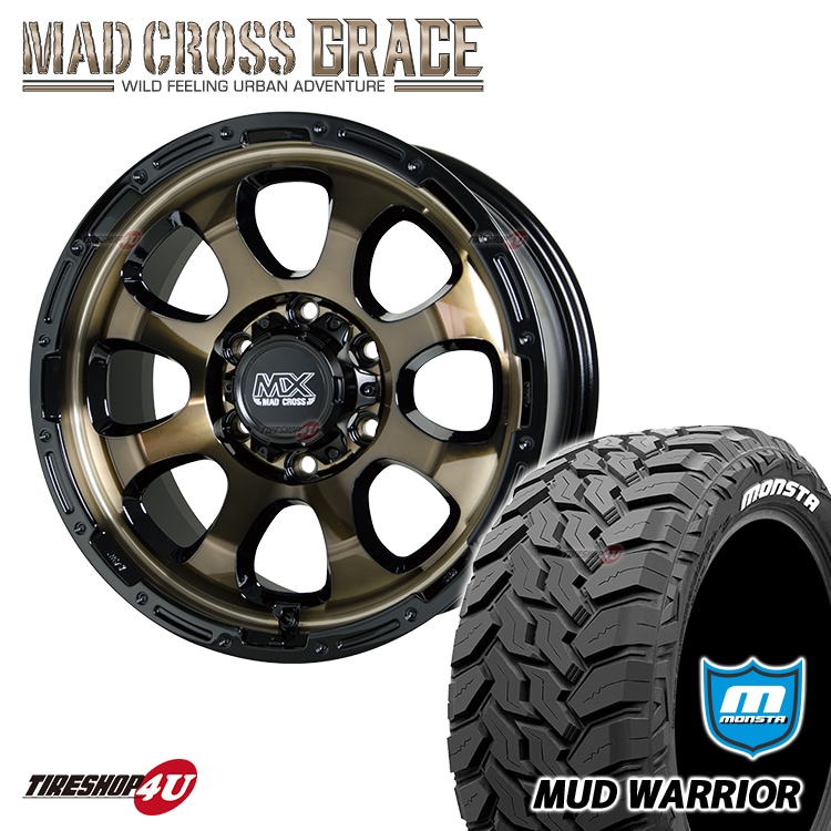 MAD CROSS GRACE 16x6.5J 6/139.7 +48 ブロンズ BRC/BK MONSTA MUD 