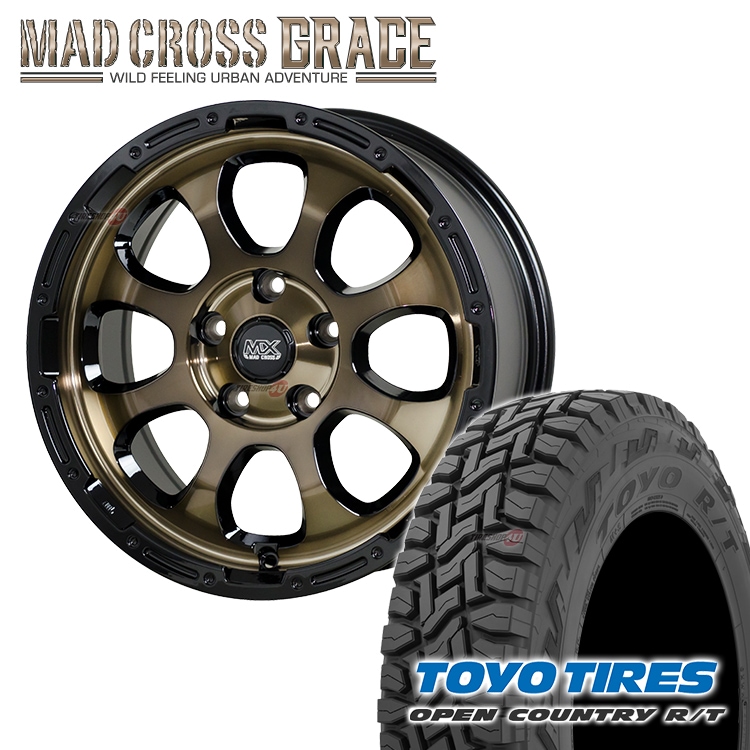 MAD CROSS GRACE 16x7.0J 5/114.3 +38 ブロンズ BRC/BK TOYO OPEN 