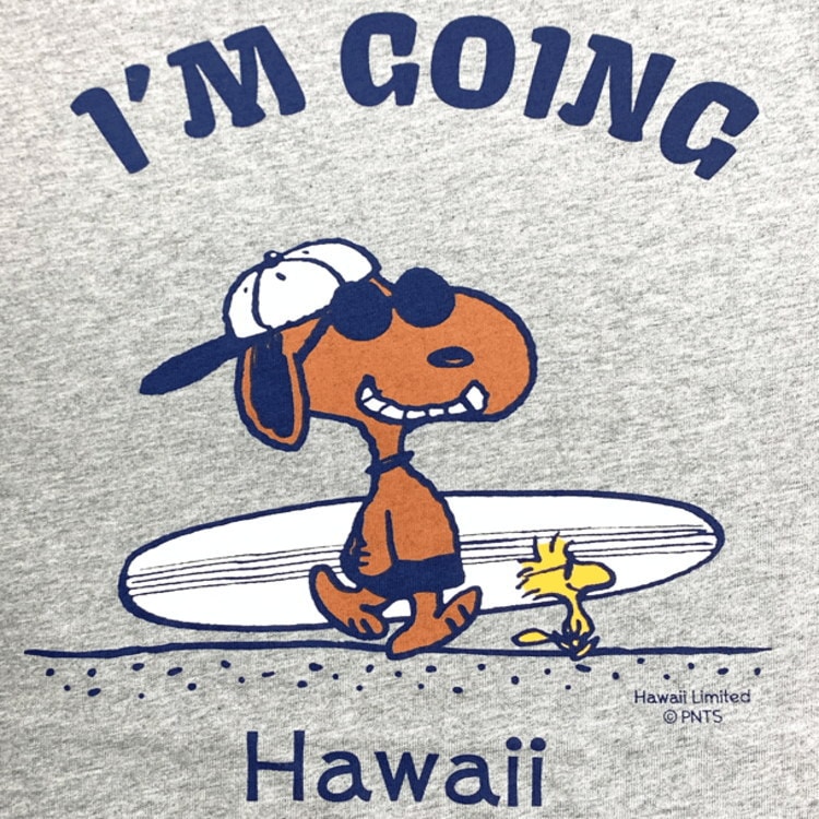 ハワイ限定 SURF'S UP PEANUTS 日焼けスヌーピー Tシャツ I'M GOING ...