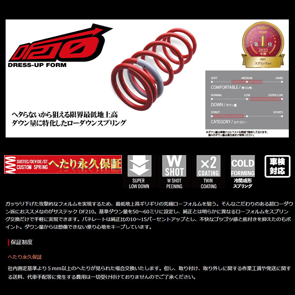 TANABE タナベ カスタムスプリング SUSTEC DF210 サステック