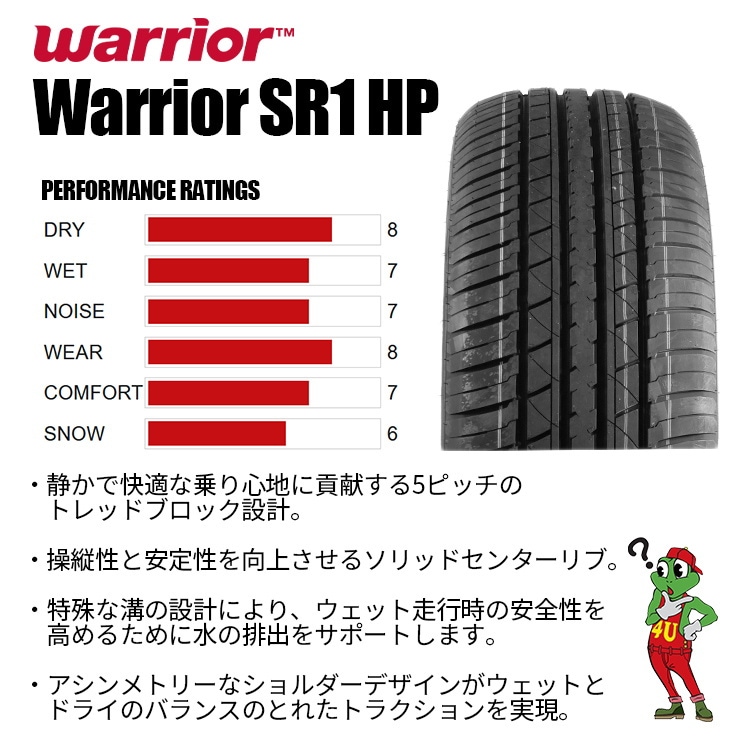2022年製 Warrior ウォーリア SR1 HP 225/55R18 98V 225/55-18｜サマータイヤ単品,サイズから探す,18インチ, 225/55R18｜タイヤ・ホイール通販のTIRE SHOP 4U /タイヤショップフォーユー