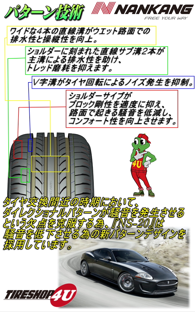 NANKANG ナンカン NS-20 245/40R19 98Y XL 245/40-19｜サマータイヤ単品,サイズから探す,19インチ,245/ 40R19｜タイヤ・ホイール通販のTIRE SHOP 4U /タイヤショップフォーユー