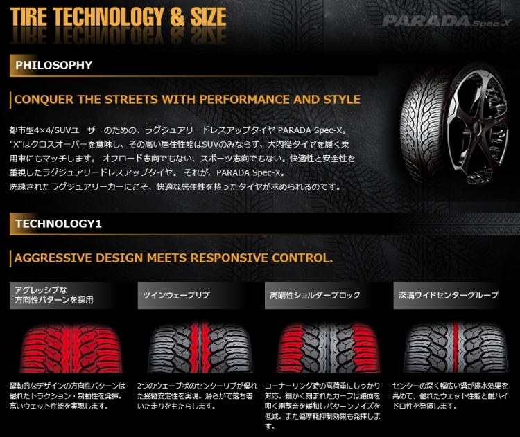 YOKOHAMA ヨコハマ PARADA パラダ Spec-X PA02 235/35R20 92W 235/35-20 メーカー取り寄せ｜サマー タイヤ単品,サイズから探す,20インチ,235/35R20｜タイヤ・ホイール通販のTIRE SHOP 4U /タイヤショップフォーユー